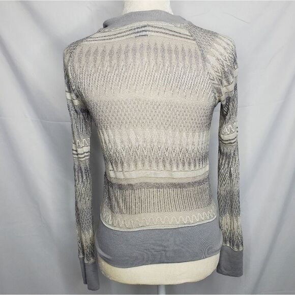 ANTHROPOLOGIE Postmark sweater etched frost sparkle metallic cardigan XS - Picture 5 of 7